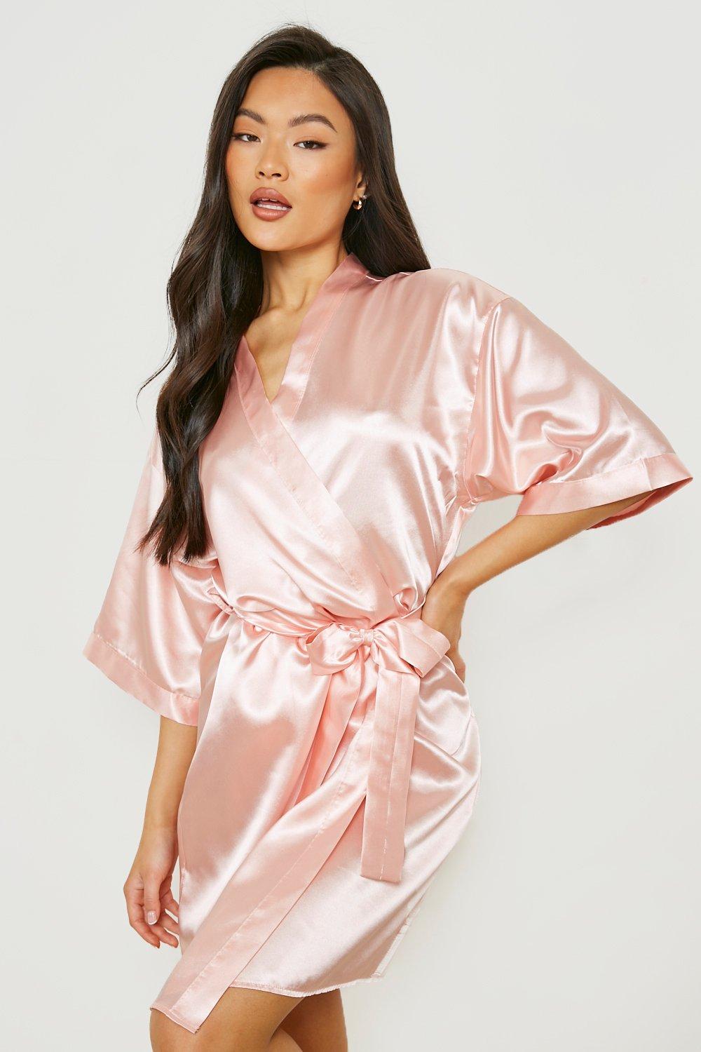 Mother Of The Bride Satin Robe boohoo IL